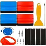 DLAND 17-Piece Premium Window Film Tool Kit - Professional Grade Scrapers, Cutters, Measuring Tape for Auto Tint, Vinyl Wrapping, Glass Film Installation (Includes Blades & Flannel)