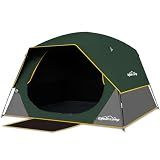 LOYEAHCAMP 4 Person Blackout Camping Tent, Easy Setup Waterproof Family Dome Tent for Camping with Rainfly, Portable Double Layer Large Family Tent for Outdoor Camping&Hiking
