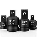 4PCS Impact Socket Adapter and Reducer Set, 1/4" 3/8" 1/2" Impact Adapter Set Breaker Bar Wrench Conversion Kit Mechanic tools