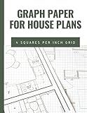 Graph Paper for House Plans: Composition Notebook Graph Paper for Architects, Designers and Engineers (4x4, 8.5"x11")