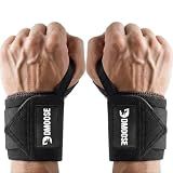 DMoose Wrist Straps for Weightlifting 12 and 18 Inches Thumb Loops with Wrist Support for Workouts Powerlifting Wrist Straps for Weight Lifting Men and Women Black II