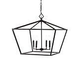 JONATHAN Y JYL7520B Gatsby 23" 4-Light Adjustable Iron Rustic Glam LED Pendant Industrial Cottage French Country Dimmable Dining Room Living Room Kitchen Foyer Bedroom Hallway, Oil Rubbed Bronze