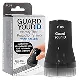 Guard Your ID Wide Advanced Roller 2.0 Identity Theft Prevention Security Stamp Black
