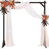 Fomcet Wooden Wedding Arch Frame Square Wood Arch Backdrop Stand 7.2ft