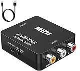 BD&M AV to HDMI Converter, RCA to HDMI Adapter, Composite CVBS Video Audio Support PAL/NTSC for TV/PC/ PS3/ STB/Xbox VHS/VCR/Blue-Ray DVD Players