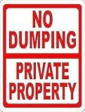 No Dumping Signs New Warning Plaque Wall Decor No Dumping Private Property Prevent Illegal Garbage Disposal On Land Yard Signs Courtyard Decoration Office Sign Outdoor & Indoor Safety Sign 8 X 12 Inch