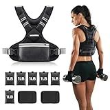 Adjustable Weighted Vest PACEARTH Ironsand Weight Vest with Six 1-Pound Adjustable Weights, 4-10 lbs Total, Big Zipper Pouch, Home Workout Weight Vest for Men and Women in Cardio and Strength Training