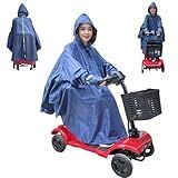 Fonakei Mobility Scooter Rain Cover, Adult Electric Scooter Poncho, Waterproof, Windproof, Navy Blue, One Size, Unisex, Poncho