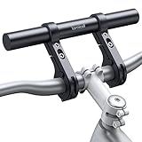 Lamicall Bike Handlebar Extender - 7.9" Long Aluminum Alloy Handlebar Extension with Two Mounting Clamp Bracket, for Bicycle and Motorcycle Handlebars with Diameter of 0.875" to 1.34"