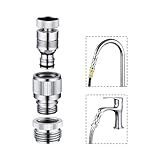Walkinginrain Kitchen Sink Faucet Quick Connector, Dishwasher Washer Snap Coupling Adapter, Faucet to Garden Hose Adapter for Bathroom Kitchen/Shower Hose/Garden Hose