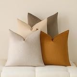 a moment Pack of 4 Couch Pillow Covers,Outdoor Waterproof Cushion Covers for Patio Furniture Garden Pet-Friendly Stain-Resistant Throw Pillow Cases 18x18 inch Brown