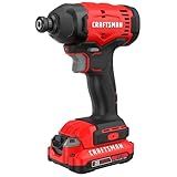 CRAFTSMAN Cordless 1/4 Impact Driver with 2 Ah Lithium Ion Battery, Charger and PH2 Screwdriving Bit, LED Light, High Torque, Variable Speed, 2900 RPM (CMCF801D1)