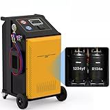 Dual System Refrigerant Recovery Machine,LM708 Automatic HVAC Vacuum Refrigerant Recovery Tools For R134a/HFO-1234yf With 5 Electronic Scales,Refrigerant Cleaning,Data Printing,3 Refilling Methods