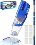 Dolplets Cordless Handheld Pool Vacuum Cleaner with Telescopic Pole, 26.5 GPM Powerful Suction, Longer 1H Runtime, Portable Pool Vacuums for Above Ground/Inground Pools, Hot Tubs, Spas
