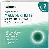 Exploro Sperm Check Fertility Test for Family Planning, Sperm Test for Men to take Male Fertility Test, Fertility Test for Men for Sperm Check, Sperm Test Kit to Test 15 Million Sperm/ml [2 Pack]