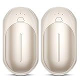 AI Hand Warmers Rechargeable 2 Pack, AI Smart Chips 6000mAh Electric Hand Warmers, 20Hrs Long Safe Heat, Portable Pocket Heater, Gifts for Christmas, Outdoor, Golf, Hunting, Camping -Champagne