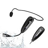 KIMAFUN Headset Wireless Microphone System, No Need Bluetooth, Waterproof Head Mic for Fitness Instructor, Teaching Online, Yoga Classroom, Spinning Coach, Speaker, iPhone, Android Phone, G100-1