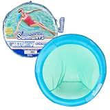 SwimWays Spring Float Papasan, Fast-Inflating Round Adult Lounger; Ages 15+