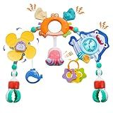 Baby Stroller Arch Toy, Car Seat Toys, Adjustable Arch Stroller toy with Hanging Sensory Activity toys,fits on Baby Bouncer, Bassinet, Stroller, Crib and Car Seats for baby infant Boy Girl 0-18 Months