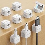 9 Pack Magnetic Cable Clips [Cable Smooth Adjustable] Cord Holder, Under Desk Cable Management, JOYROOM Adhesive Wire Holder Keeper Organizer for Home Office Desk Phone Car Wall Desktop Nightstand
