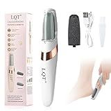 LQT® Electric Foot File – Rechargeable Callus Remover for Hard, Cracked Skin – at-Home Pedicure Kit for Smooth Feet (Men & Women) (White)
