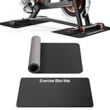 TOBWOLF 2PCS Non-Slip Mat Compatible with Peloton Bike, Concept 2 Rowing Machine, Exercise Bicycle Mats, Treadmill Pad for Carpet & Hardwood Floors, Workout Mat for Bike Trainer, Stationary Spin Bike