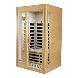 LTCCDSS Sauna, Far Infrared Saunas for Home, Wood Sauna 2 Person 1500W/120V Low Emf Indoor Sauna Room with Tempered Glass Door/Bluetooth Speakers/2 LED Lights - 43.2 * 38.3 * 73 inch