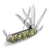 Swiss Eagle Premium Quality 12 in 1 Commando Classic Pocket House Hold & Campaign Tool, Premium M with Blade, Scissor, Screwdriver, Plier, Magnifying Glass, Tweezer Christmas Gifts - Miltary Green