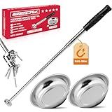 3 Pack Telescoping Magnetic Pickup Tool with Parts Tray, Magnet Stick Extendable up to 41in, Non-Slip Extendable Magnet Pickup Tool with 50lb Pull Force for Nail, Screws & Metal Debris Workshop Garage