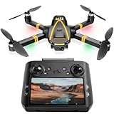 GPS Drone with EIS 4K Camera for Adults Kids, RC Drones with 4.5 inch HD Screen on Controller,Auto Return,2 Batteries for 45 min Flight Time,Long Range Transmission,Circle Fly and Follow Me Mode,Foldable Quadcopter for Beginner Kids Gifts Toy,Under 249g