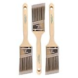 Pro Grade 2 Inch Angled Paint Brush (3 Pack) – Professional Angle Sash Brushes for Cutting in Trim, Walls, Cabinets & Detail Work – Works with Latex & Oil-Based Paint