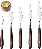 MDLJG Cake Cream Spatula 5 Pieces, Stainless Steel Cake Apatula with Frosting Icing decorating Knife Art Painting Baking Pastry Tool Palette Knife for Cake Fondant Chocolate (5 Pcs)