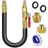 RV Winterizing Kit Sprinkler Blowout Adapter with Shut Off Valve-12 inch RV Winterizing Hose Tool Kit-Air Compressor Kit Male & Female Quick Connect Blow Out Fitting Plug (12''-1pcs)