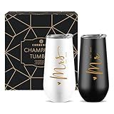 CARANOTS Mr and Mrs Gifts Wedding Gifts for Couples 2025 Bride and Groom Wedding Champagne Flutes for Engagement Anniversary Newly Engaged Cups for Mr and Mrs Champagne Tumbler 10 OZ