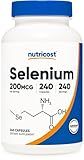 Nutricost Selenium 200mcg, 240 Vegetarian Capsules, Non-GMO, Gluten Free L-Selenomethionine