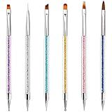 iminoo 6PCS Nail Art Brushes,Double Ended Nail Liner Brush Dotting Pen Nail Art Point Drill Drawing Tools,Double Ended Nail Art Brushe for DIY Nail Art Designs (Style B)