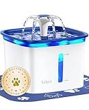 Veken Innovation Award Winner 95oz/2.8L Pet Fountain, Automatic Cat Water Fountain Dog Water Dispenser with Replacement Filters for Cats, Dogs, Multiple Pets (Blue, Plastic)