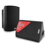 Pyle 6.5-Inch Wall Mount Waterproof Bluetooth Speaker System – Indoor/Outdoor Audio Pair with Built-in Digital Amplifier, Weather-Resistant Housing, High-Power Sound, Easy Installation (Black)