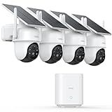 aosu Security Cameras Outdoor Wireless, 4 Cam-Kit, No Subscription Required, Solar-Powered, Home Security Cameras System with 360° Pan & Tilt, Auto Tracking, 2K Color Night Vision, Easy Setup