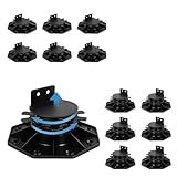 GoldPig 12 Pack Adjustable Deck Support Pedestal, Shed Foundation Base Support, Floor Height Adjustment Range from 1.1" to 2.3", Suitable for Composite/WPC Deck, SGS/CE Certified