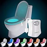 The Original Toilet Night Light Gadget, Fun Bathroom Lighting Add on Toilet Bowl Seat, Motion Sensor Activated LED 9 Color Modes - Weird Novelty Funny Birthday Gag Gifts for Men, Dad, Kids & Toddlers