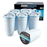 ZeroWater Official Replacement Filter - 5-Stage 0 TDS Filter Replacement - System IAPMO Certified to Reduce Lead, Chromium, and PFOA/PFOS, 6-Pack