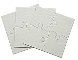 Inovart Lil' Ones 4-Piece Blank Puzzle, 12 Puzzles Per Package, 4" x 4", White