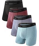 BAMBOO COOL Men's Ultra Breathable Underwear,No Riding Up Boxer Briefs with ComfortFlexible Waistband,Multipack