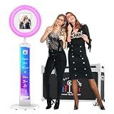 JIYANG Photo Booth Machine Compatible with Any Ipad,ChackTok PhotoBooth VIP Member,Free Custom Logo,Software APP Control Ring Light,Perfect for Wedding,Parties and Birthday(White)