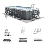 INTEX 26363EH Ultra XTR Deluxe Rectangular Above Ground Swimming Pool Set: 24ft x 12ft x 52in – Includes 2100 GPH Sand Filter Pump – Easy Assembly