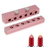 Lipstick Mold, Ymiko 12.1 Dual Uses Lipstick Maker, Lip Balm Making Kit, 6 Cavity Maker, for Making Single Color, Rose Gold Aluminum Alloy