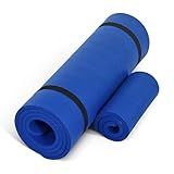 CAP Barbell High Density Exercise Yoga Mat with strap and Knee Pad 71"x24"x1/2" BLUE