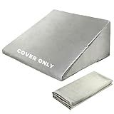 Couzssyhi Satin Wedge Pillow Case Cover, Silky Covers for Bed Wedge Pillows, Removable & Machine Washable Cases with Zipper, 1 Pack，Only Pillowcase(Grey, 25"x25"x8")