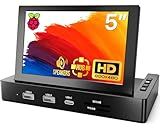 5'' Mini Monitor for PC Raspberry Pi 5/4/3-ROADOM Multi-Port Docking Station with Built-in USB Hub & Dual Speakers,USB-C/HDMI Connection for DIY Projects,Gaming & Programming,System Monitoring AIDA64